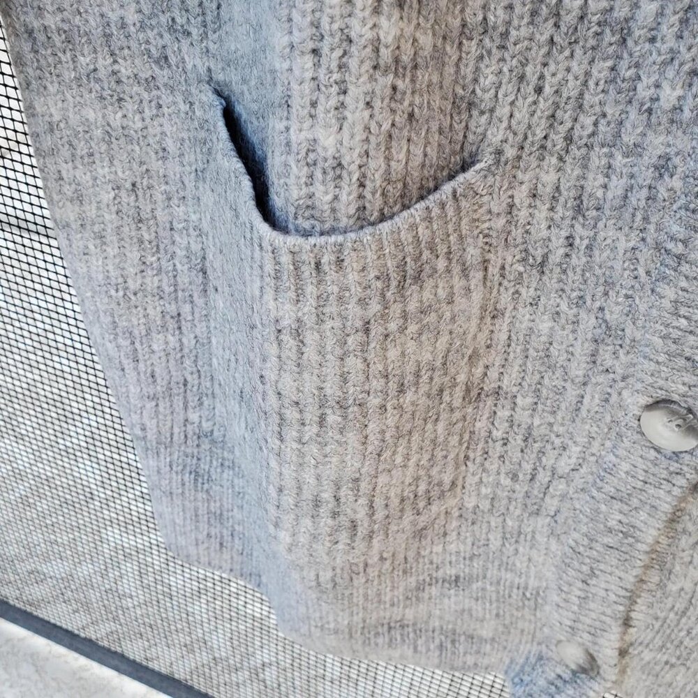 Monki Wool Blend Longline Cardigan in Grey size M - Picture 4 of 6